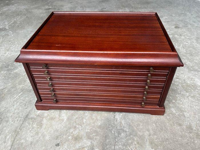 Ladekast - Hout, Messing - Lade voor sieraden of munten in, Antiek en Kunst, Curiosa en Brocante