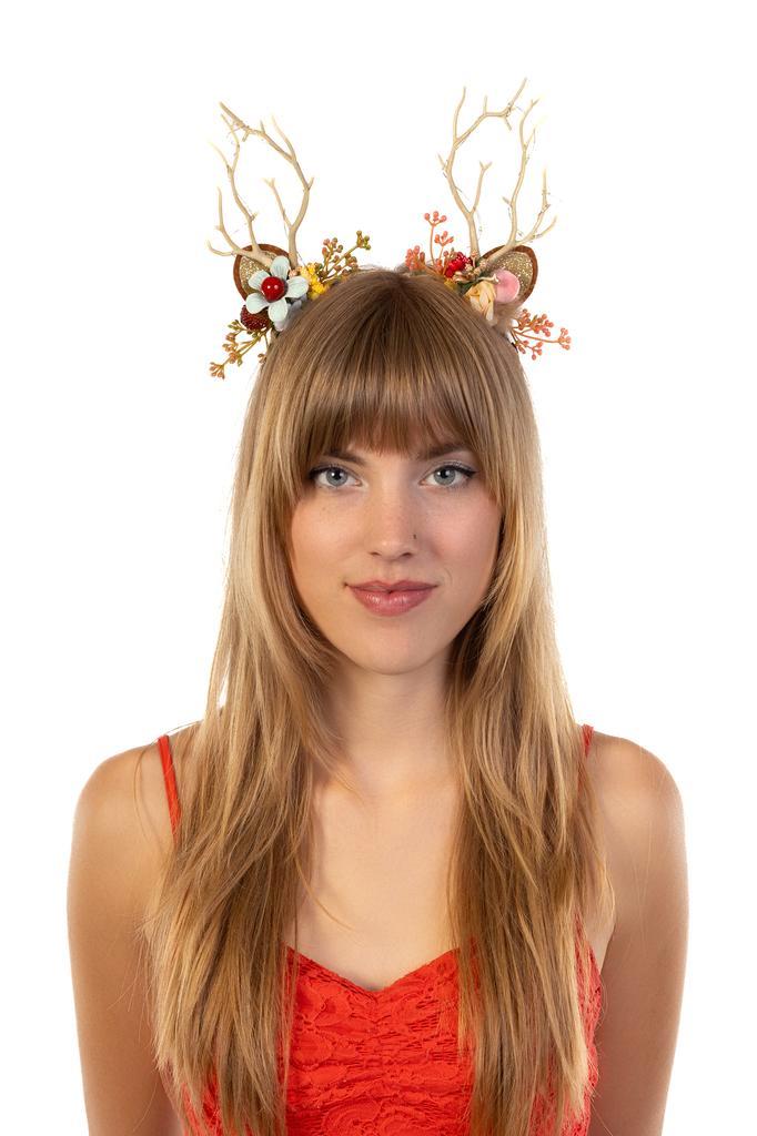 Haarband Rendier Lampjes Bloemen Diadeem Ree Eland Lichtjes, Kleding | Dames, Carnavalskleding en Feestkleding, Nieuw, Ophalen of Verzenden