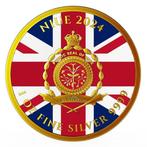 Niue. 2 Dollars 2024 1 oz Niue English Lion UK Flag 24k Gold