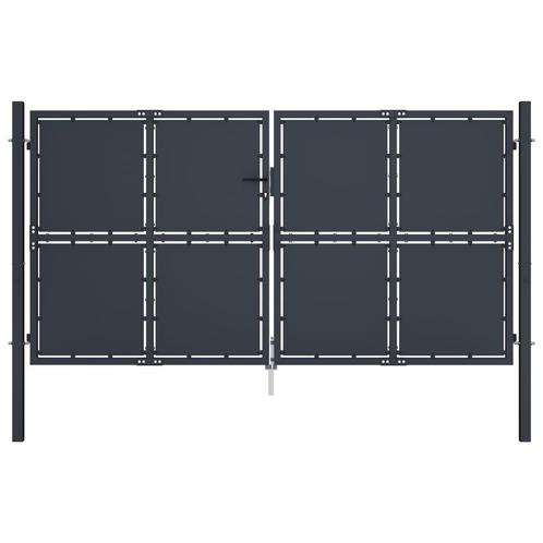 vidaXL Poort 300x125 cm staal antraciet, Jardin & Terrasse, Portes de jardin, Envoi