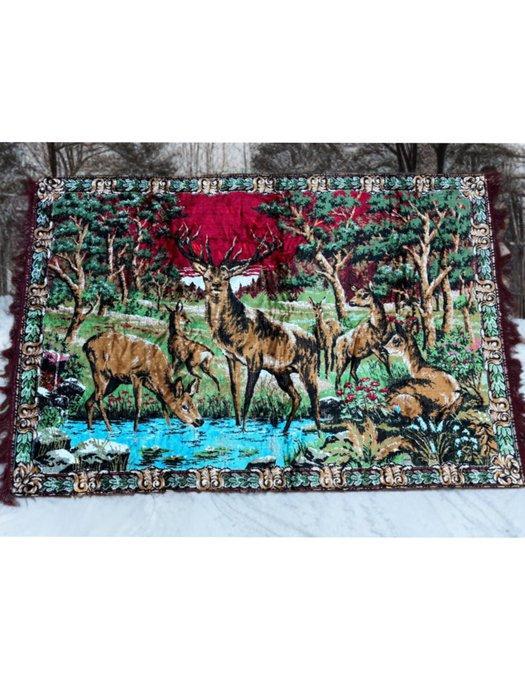Wandtapijt - 125 cm - 190 cm - Antiek wandtapijt met herten, Antiek en Kunst, Curiosa en Brocante