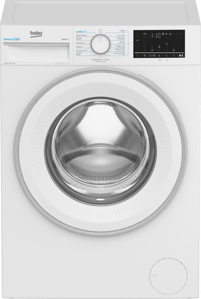 Beko B3WM4841W2 - Wasmachine - 8 kg - 1400 tpm -, Elektronische apparatuur, Wasmachines, Ophalen of Verzenden