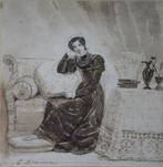 Eugène Deveria (1808-1865) - Jeune femme dans un intérieur