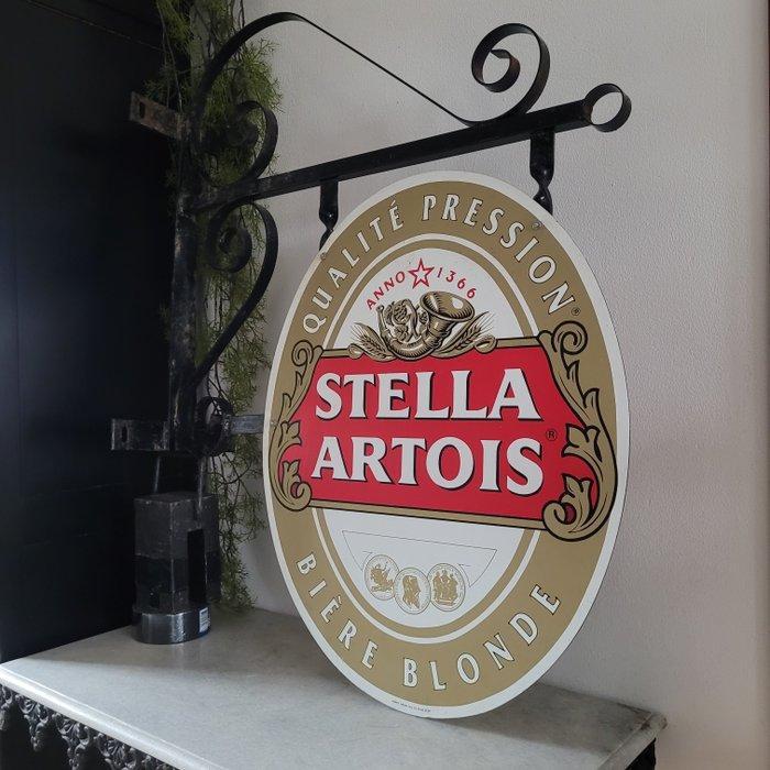 Dubbelzijdig Stella Artois, Gesigneerd Reclamebord Met, Antiek en Kunst, Antiek | Wandborden en Tegels