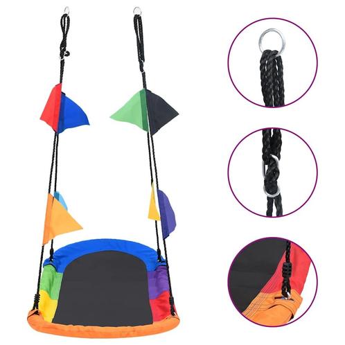 vidaXL Nestschommel met vlaggetjes 165x70 cm, Kinderen en Baby's, Speelgoed | Buiten | Speeltoestellen, Nieuw, Verzenden