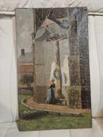 École autrichienne (XX) - Betende Frau vor Wegkreuz