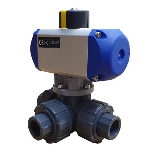 32mm T-bore 3-Weg PVC Pneumatische Kogelkraan Met Veer Open, Doe-het-zelf en Bouw, Overige Doe-Het-Zelf en Bouw, Verzenden