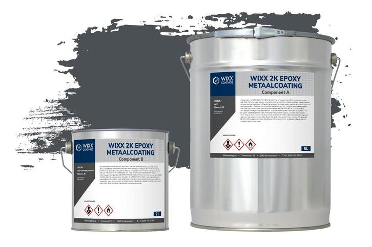 Wixx 2K Epoxy Metaalcoating RAL 7016 | Antracietgrijs 5L, Doe-het-zelf en Bouw, Verf, Beits en Lak, Nieuw, Verzenden