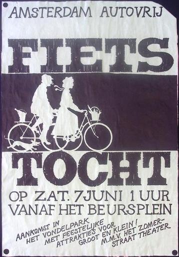 Poster over fietstocht in Amsterdam (lijst optie, Posters) beschikbaar voor biedingen