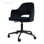 1x zwart velvet bureaustoel, model: UMI, kleur: zw, Ophalen