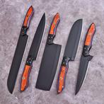 Keukenmes - Zwart G10, Pakka wood, Handgemaakt gevouwen