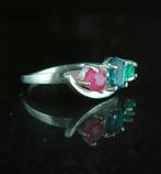 Smaragd - Zilver - Ring met amulet - London Topaz ovaal, Verzamelen
