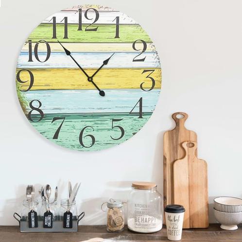 vidaXL Wandklok 60 cm MDF meerkleurig, Huis en Inrichting, Woonaccessoires | Klokken, Nieuw, Verzenden