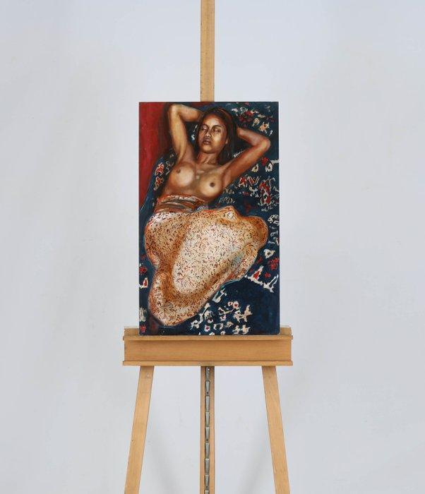 Louis Nagelkerke (1949) - Rustende vrouw, Antiek en Kunst, Kunst | Schilderijen | Modern