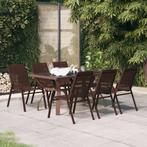 vidaXL 7-delige Tuinset bruin en zwart, Verzenden, Nieuw, Tuinset