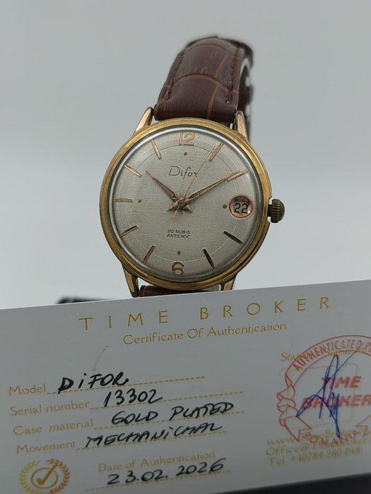 Difor - Linen Dial - Zonder minimumprijs - Heren - 1950-1959, Bijoux, Sacs & Beauté, Montres | Hommes