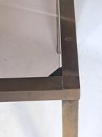 Table basse - Laiton, verre de rocaille - Table dappoint -