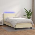 vidaXL Sommier tapissier avec matelas et LED Crème 80x200cm