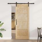 vidaXL Schuifdeur Naturel en zwart 78 x 202 cm, Doe-het-zelf en Bouw, Deuren en Vliegenramen, Verzenden, Nieuw