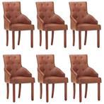 vidaXL Chaises à manger lot de 6 marron cuir de chèvre, Maison & Meubles, Verzenden, Neuf