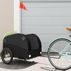 vidaXL Fietstrailer 45 kg ijzer zwart, Fietsen en Brommers, Fietsaccessoires | Aanhangwagens en Karren, Verzenden, Nieuw