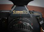 Canon T70 + FD 3,5-4,5/35-70mm + Flash 300 TTL Single lens, Audio, Tv en Foto, Nieuw