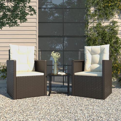 vidaXL Mobilier dextérieur 3 pcs avec coussins Résine, Jardin & Terrasse, Ensembles de jardin, Neuf, Envoi