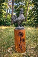 Sculptuuur voor buiten, Cortenstalen Zuil met Sierlijk