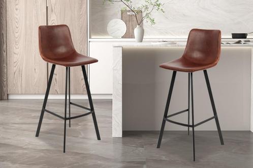 Barstoel Ozan PU Bruin Poten metaal en bekleding PU vintage, Huis en Inrichting, Stoelen, Bruin, Nieuw, Stof, Ophalen of Verzenden