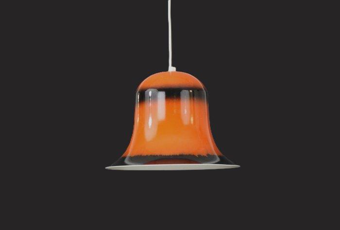 Oranje en zwart - Plafondlamp - Deens design - Aluminium, Antiquités & Art, Antiquités | Éclairage