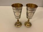 Kidoesj beker (2) - Pair Of Sterling Silver Russian Niello, Antiek en Kunst