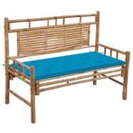 vidaXL Tuinbank met kussen 120 cm bamboe, Tuin en Terras, Verzenden, Nieuw