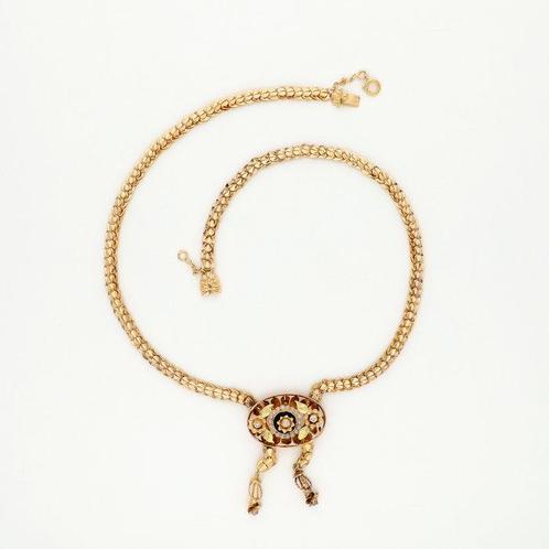 Collier - 18 carats Or jaune Diamant (Naturelle) - Perle, Handtassen en Accessoires, Kettingen