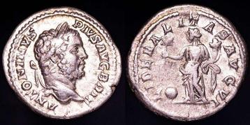 Romeinse Rijk. Caracalla (198-217 n.Chr.). Denarius Rome,