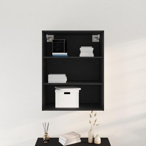 vidaXL Wandkast Zwart Eiken 69,5 x 32,5 x 90 cm, Maison & Meubles, Armoires | Dressoirs, Envoi