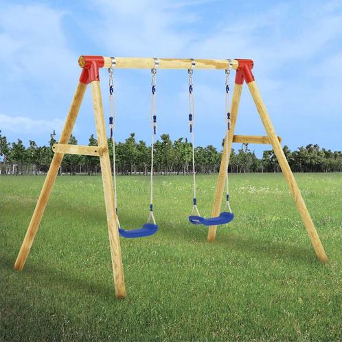 vidaXL Schommelset 230x130x166 cm grenenhout, Kinderen en Baby's, Speelgoed | Buiten | Speeltoestellen, Nieuw, Verzenden
