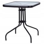Tuintafel - 60cm - gehard glas - zwart, Tuin en Terras, Ophalen of Verzenden, Nieuw
