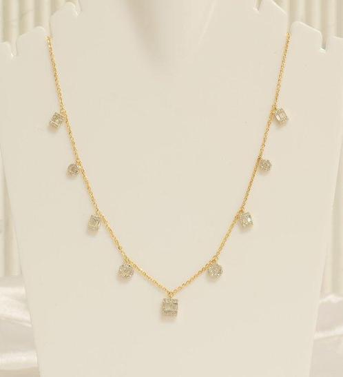 Collier - 14 carats Or jaune -  1.14ct. tw. Diamant, Handtassen en Accessoires, Kettingen