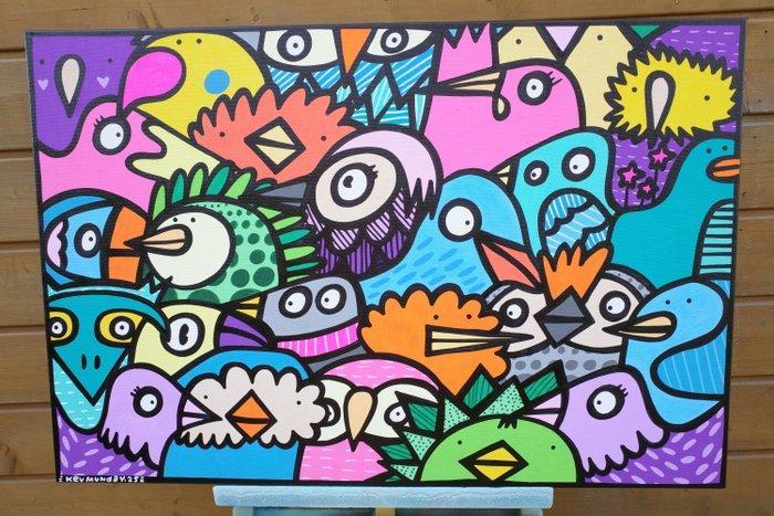 Kev Munday - Joyous Birds, Antiek en Kunst, Kunst | Schilderijen | Modern