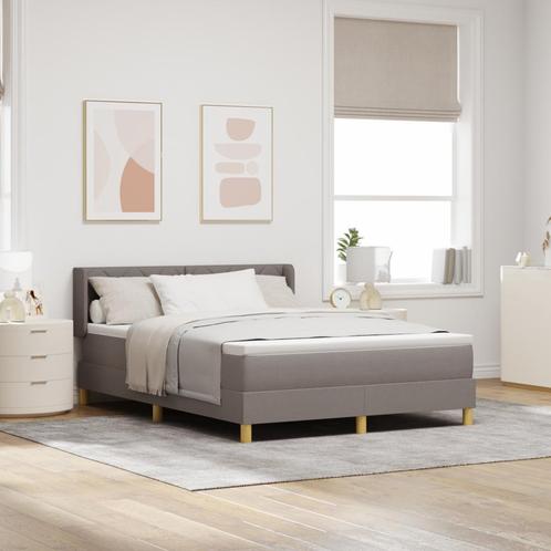vidaXL Boxspringbed met matras Taupe 160x200 cm Stof, Huis en Inrichting, Slaapkamer | Bedden, Nieuw, Verzenden