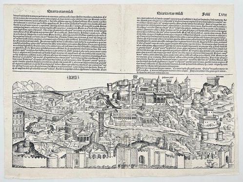 Italië; Hartmann Schedel - Roma / Genua - 1481-1500, Boeken, Atlassen en Landkaarten