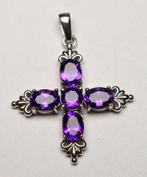Amethist - 925 Zilver - 5,62 g - Kruis - Hanger