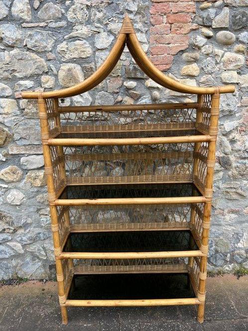 Étagère - Bamboe, Glas, Antiek en Kunst, Kunst | Designobjecten