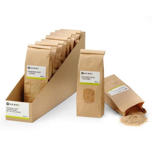 Rookstofset | Hout | 9 Smaken (9x 150g) HENDI, Zakelijke goederen, Horeca | Keukenapparatuur, Nieuw in verpakking, Verzenden