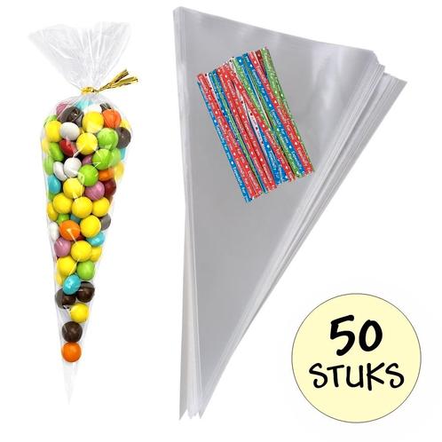 Fako Bijoux® - 100x Cellofaan Puntzakken 25x13cm - Puntzak, Diversen, Cadeauverpakkingen, Verzenden