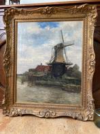 Louis van Engelen (1856-1940) - Dutch mill near Dordrecht, Antiek en Kunst