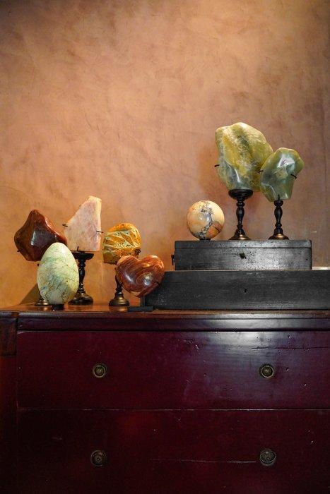 Geen minimumprijs - Prachtig paar rode Maligano Jasper., Antiquités & Art, Art | Objets design