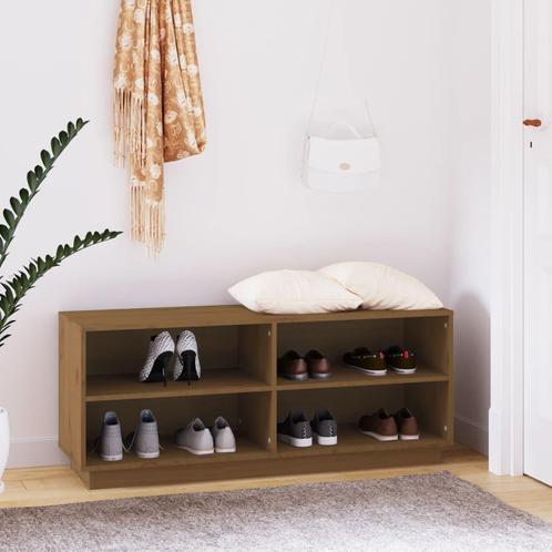 vidaXL Schoenenkast 110x34x45 cm massief grenenhout, Huis en Inrichting, Kasten | Schoenenkasten, Nieuw, Verzenden