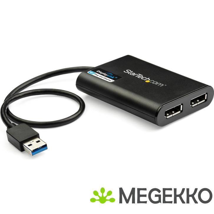 StarTech.com USB-naar-Dual DisplayPort-adapter 4K 60Hz USB, Computers en Software, Overige Computers en Software, Nieuw, Verzenden