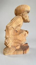 Beeld, scultura in legno intagliata a mano “indio seduto” -